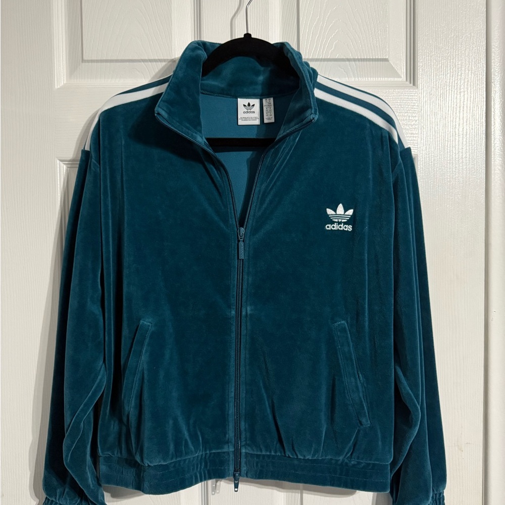 Adidas Blue Velour Track Jacket